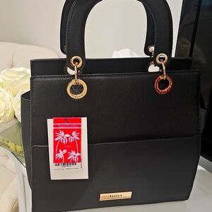 Trina Turk Black Tote Bag - Vegan Leather - NWT